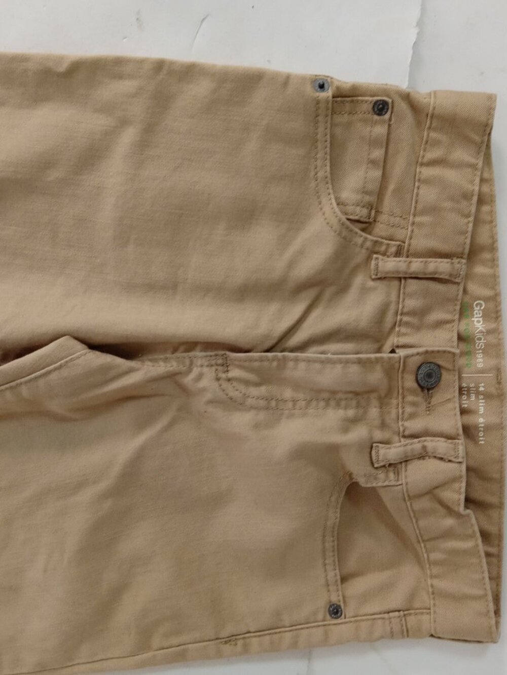 Gap Kids Boys Slim Straight Fit Khaki Tan Pants Size 14 Regular Adjustable Waist - Picture 5 of 14
